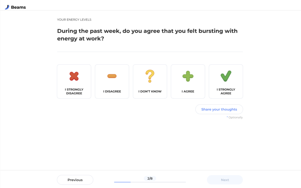 survey questions by Beams.ai